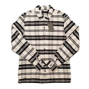 AllSaints‎ Cervino Flannel Shirt Mens Medium White Plaid Long Sleeve